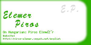 elemer piros business card